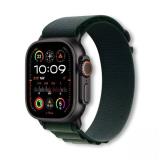 Apple Watch Ultra 2 49mm Black Titanium Case with Green Alpine Band (MX4R3)